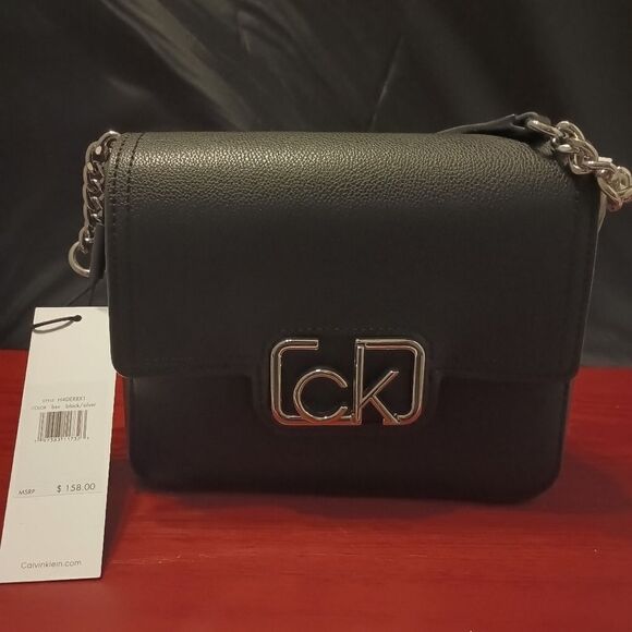 👑👜🔥Calvin Klein Leather Shopper Crossbody Bag W/REMOVABLE STRAP‼️🔥NEW WITH - Picture 1 of 11